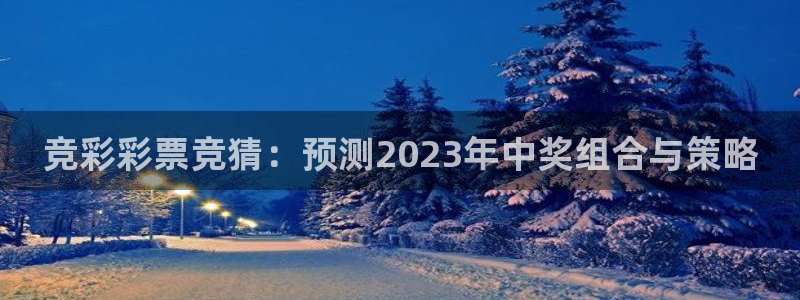 竞彩彩票竞猜：预测2023年中奖组合与策略